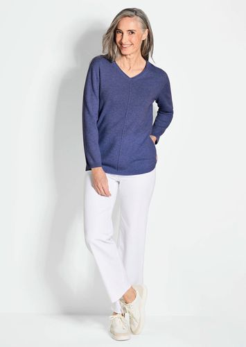 Kaschmirpullover mit V-Ausschnitt - marine - Gr. 19 von - Goldner Fashion - Modalova