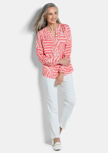 Leichte Bluse aus reiner Viskose - koralle / gemustert - Gr. 24 von - Goldner Fashion - Modalova