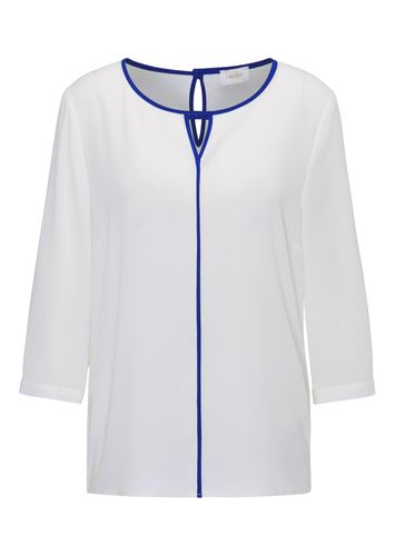 Detailreiche Bluse in strukturierter Qualität - weiß / blau - Gr. 20 von - Goldner Fashion - Modalova