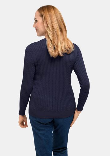 Leichter Pullover mit schönem Zopfmuster - marine - Gr. 19 von - Goldner Fashion - Modalova