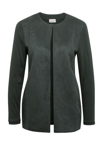 Bequeme Shirtjacke in kombinationsstarker Velourslederoptik - dunkelgrün - Gr. 19 von - Goldner Fashion - Modalova