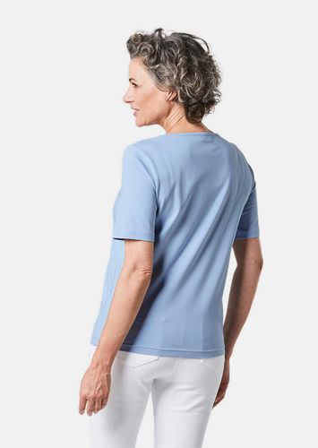 T-Shirt mit charmantem Ausschnitt und Schmucksteinchen - hellblau - Gr. 19 von - Goldner Fashion - Modalova