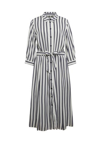 Hemdblusenkleid mit streckendem Streifendruck - marine / weiß - Gr. 19 von - Goldner Fashion - Modalova