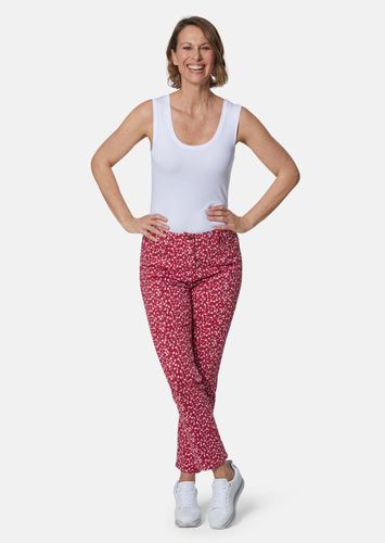 Druckhose mit ausgefallenem Blumenmuster - marine / rot / gemustert - Gr. 19 von - Goldner Fashion - Modalova