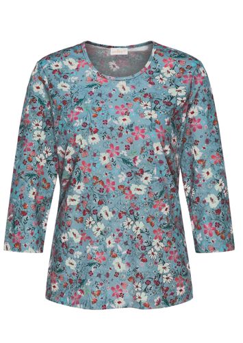 Raffiniertes Druckshirt mit 3/4-Arm - hellblau / bunt - Gr. 24 von - Goldner Fashion - Modalova