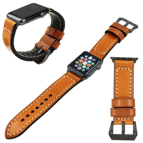 Apple Uhr 45mm-44mm-42mm Serie 7 / 6 / 5 / 4 / 3 / 2 / 1 / SE leder armband einstellbar Lässig - AliExpress - Modalova