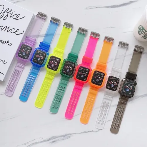 Strap Kompatibel mit Apple Uhr iWatch Serie 1 2 3 4 5 38 40 42 44 mm transparent silikon sport armband für iWatch - AliExpress - Modalova