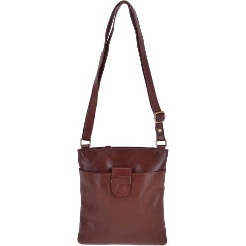 Small Zip Top Vegetable Tanned Leather Cross Body Bag: V-20 Chestnut NA - Ashwood Handbags - Modalova