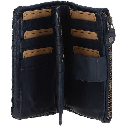 Vintage Woven Leather Medium 18 Card Purse: D-83 Navy Blue NA - Ashwood Handbags - Modalova