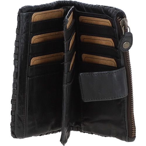 Vintage Woven Leather Medium 18 Card Purse: D-83 Dark Grey NA - Ashwood Handbags - Modalova
