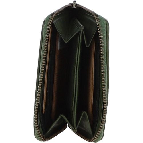 Vintage Woven Leather Zip Around 6 Card Coin Purse: D-80 Green NA - Ashwood Handbags - Modalova
