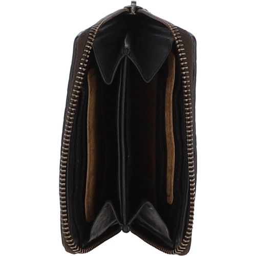 Vintage Woven Leather Zip Around 6 Card Coin Purse: D-80 Dark Grey NA - Ashwood Handbags - Modalova