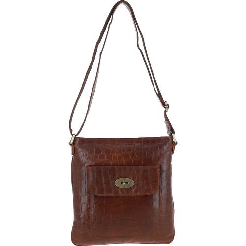Ashwood Leather Croc Cross-Body Bag Cognac: L-70 Cognac NA - Ashwood Handbags - Modalova
