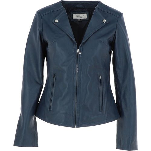 MB' Real Leather Fashion Biker Jacket: MB139 Navy Blue 12 - Ashwood Handbags - Modalova