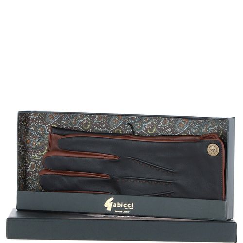 Soft Lambskin Real Leather Fleece Lining Gloves: GB-535 Black/tan L/XL - Ashwood Handbags - Modalova