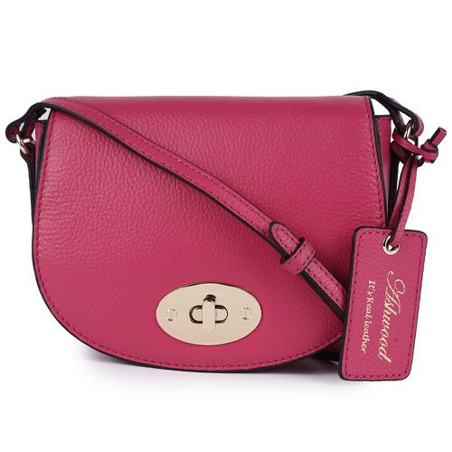 Apos;Borsa della Moda&apos; Real Leather Saddle Crossbody Bag: 63753 Raspberry Sorbet NA - Ashwood Handbags - Modalova