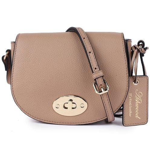 Apos;Borsa della Moda&apos; Real Leather Saddle Crossbody Bag: 63753 Parafin NA - Ashwood Handbags - Modalova