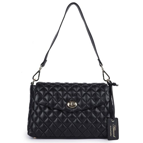 Apos;Tramonto Toscana&apos; Real Leather Flapover Quilted Bag: 63858 Black NA - Ashwood Handbags - Modalova