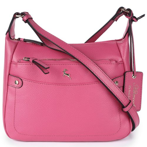 Classico Napoli' Real Leather Top Zip Crossbody Bag: 63931 Raspberry Sorbet NA - Ashwood Handbags - Modalova