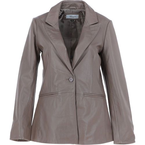 Lucia' Real Leather Fashion Single Breasted Blazer: AWL-Blazer Taupe 18 - Ashwood Handbags - Modalova