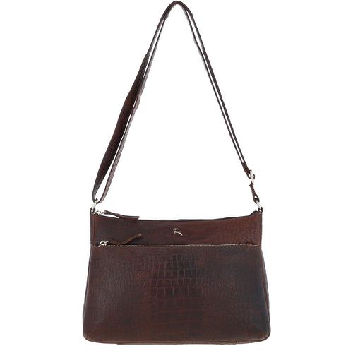 Silvia' Croc Print Real Leather Shoulder Bag: BC2 Brandy Brown NA - Ashwood Handbags - Modalova