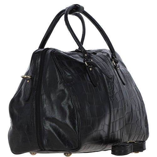 Medium Weekend Real Leather Holdall: Harry Black/croc NA - Ashwood Handbags - Modalova