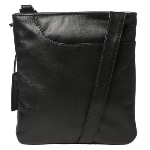 Ashwood Curve Zip Top Leather Cross Body Bag Croc: CURVE Black NA - Ashwood Handbags - Modalova