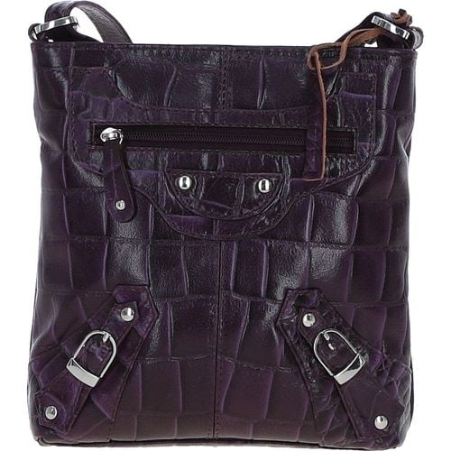 Apos;Pietra&apos; Croc-embossed Crossbody Bag: 09-192 Purple NA - Ashwood Handbags - Modalova