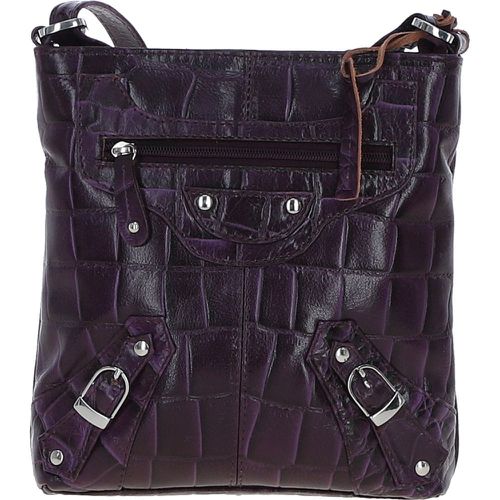 Pietra' Croc-embossed Crossbody Bag: 09-192 Purple NA - Ashwood Handbags - Modalova