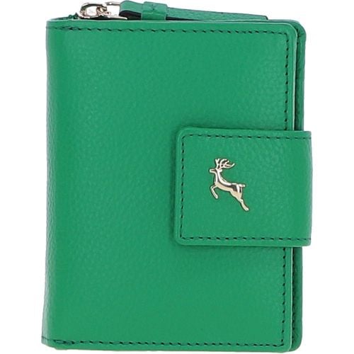 Apos;Arte in Pelle&apos; RFID Secure Wallet/Purse with Zip and Stud Closure: X-30 Green NA - Ashwood Handbags - Modalova