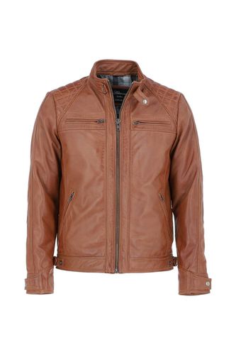 Apos;Bronx&apos; Leather Biker Jacket: 2101 Tan Size 3XL - Ashwood Handbags - Modalova