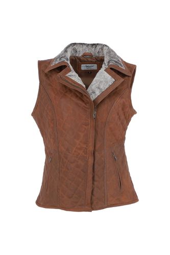 Apos;Cumbria&apos; Fitted Leather Gilet With Faux Fur Collar: IT GILLET Black 20 - Ashwood Handbags - Modalova