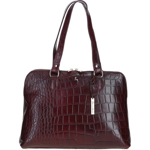 Apos;Riviera Chic&apos; Real Leather Bag: 22-064/R Bordo/croc NA - Ashwood Handbags - Modalova