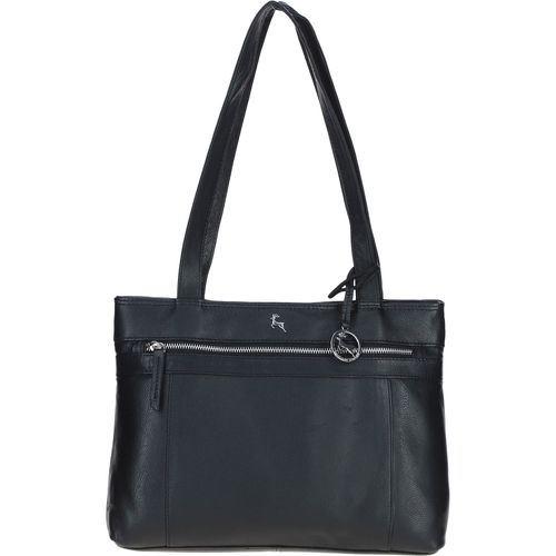 Classic Leather Zipped Shoulder Bag: Derry Black - Ashwood Handbags - Modalova