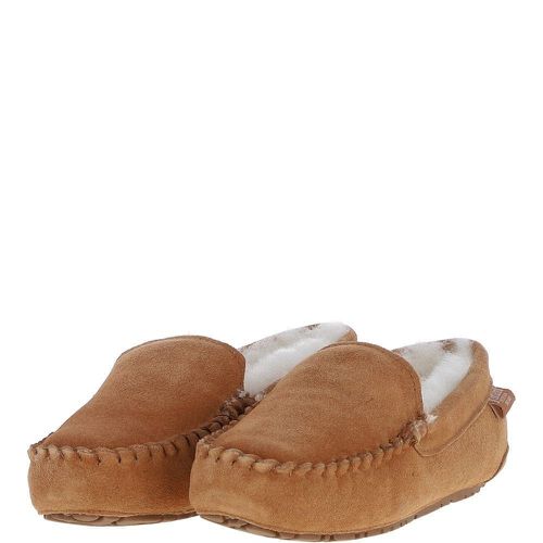 Fenland Ladies Suede Sheepskin Loafers: FLSL Tan 3/4 - Ashwood Handbags - Modalova