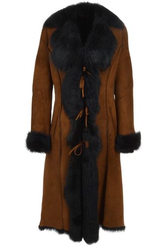 Long Length Toscana Suede Leather Coat : KB 270 Brown 22 - Ashwood Handbags - Modalova