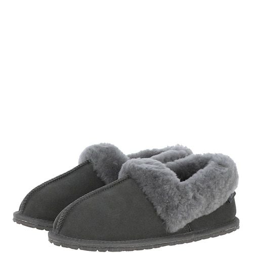 Fenland Women&apos;s Classic Suede Sheepskin Cuff Slippers: Fen-LCS Grey 3/4 - Ashwood Handbags - Modalova