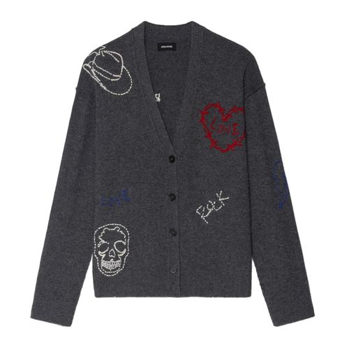 Cardigan Mirkaz 100% Cachemire Anthracite - Taille XS - Zadig&Voltaire - Modalova