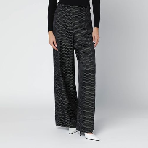 Pantaloni neri con trama jacquard - Dries Van Noten - Modalova