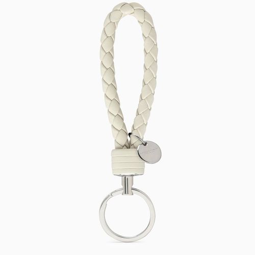 White keyring in woven leather - Bottega Veneta - Modalova