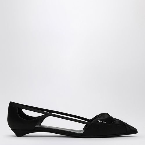 Ballerina nera in raso con cut out - Prada - Modalova