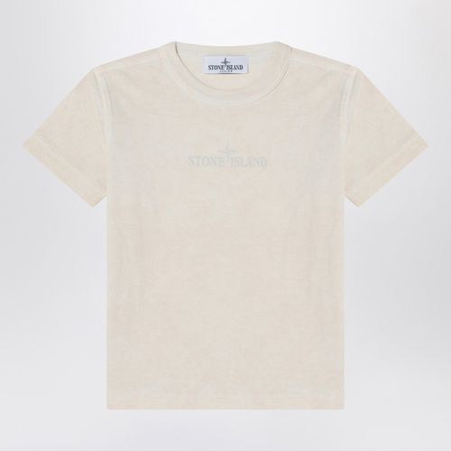 Sandy colour T-shirt with logo print - Stone Island - Modalova