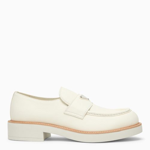 Ivory leather loafer - Prada - Modalova