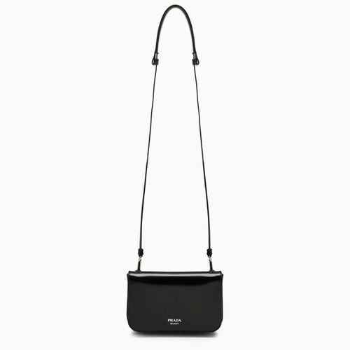 Black brushed leather shoulder bag - Prada - Modalova