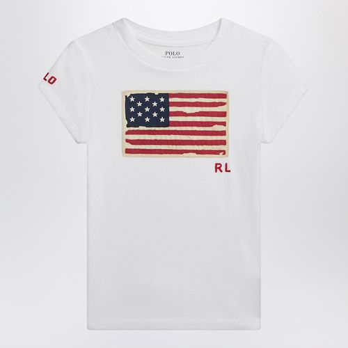 White jersey T-shirt with flag - Polo Ralph Lauren - Modalova