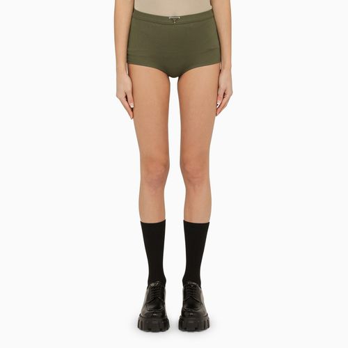 Militärgrüne Culotte-Shorts aus Baumwolle - Prada - Modalova