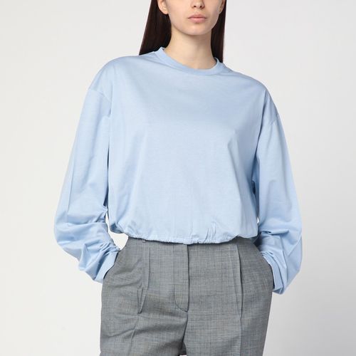 Light blue sweater with elastic hem - Prada - Modalova