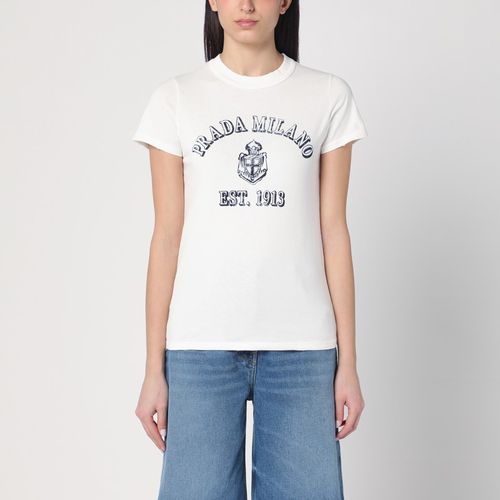White T-shirt with logo print - Prada - Modalova