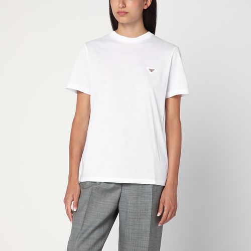 White T-shirt with triangle logo - Prada - Modalova