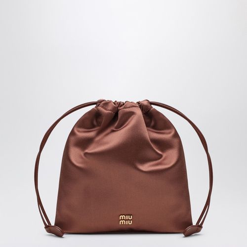 Cocoa-coloured satin pouch - Miu Miu - Modalova